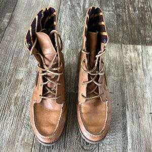 SPERRY TOP SIDER  WOMEN BROWN CANVAN  AVON ANKLE BOOTS  SIZE 6.5M